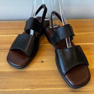 Valleverde Personal Comfort Men 11 EU 44 Black Leather Slingback Sandal Italy‎